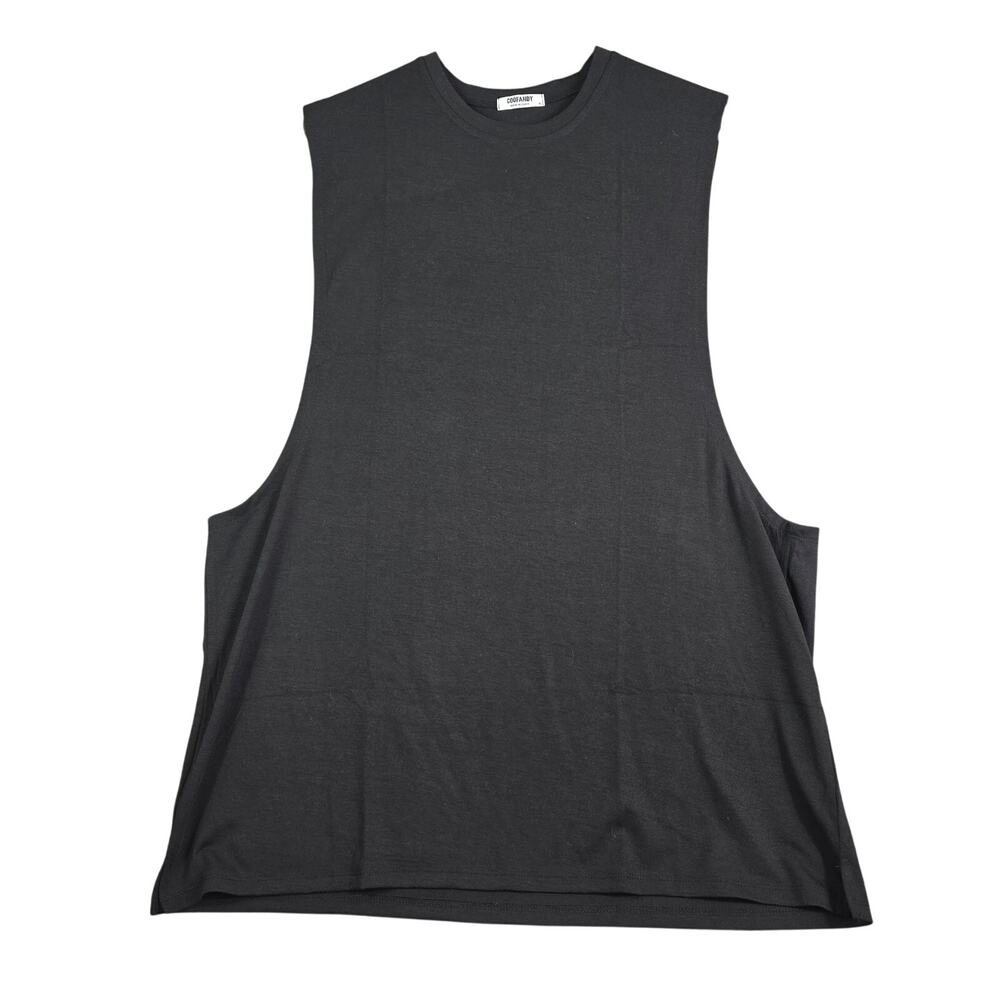 CooFandy Sleeveless Shirt Men's XL Black‎ Beach Gym Big Sleeve Opening Football